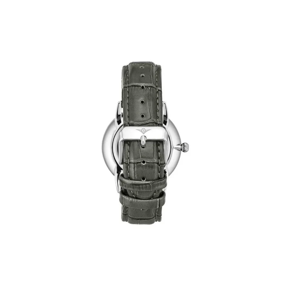 Stuhrling Mens 8.5mm Brown or Gray Leather Watch